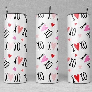 XO Valentine’s Day Skinny Tumbler – Love-Themed 20oz Stainless Steel Cup