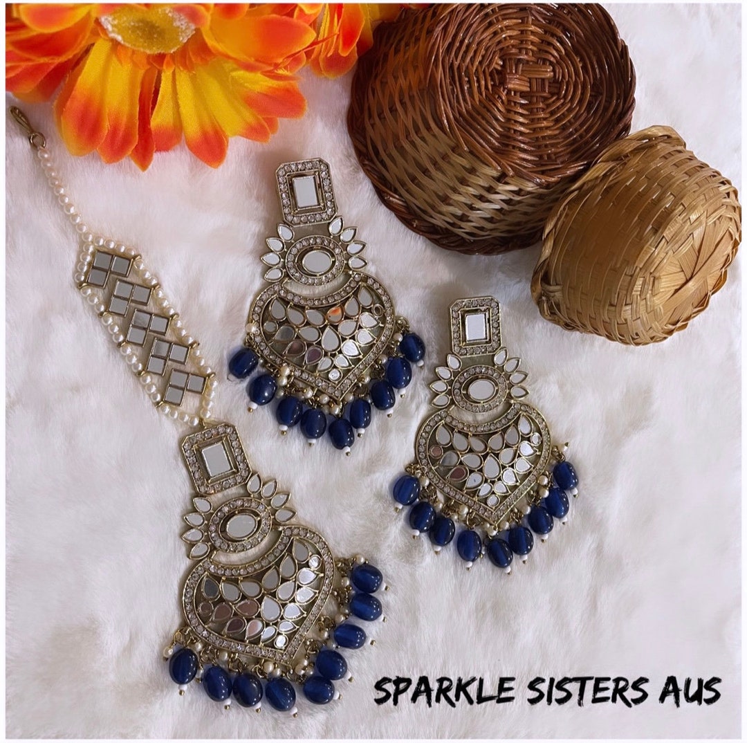 Ash Mirror Tikka Set Etsy