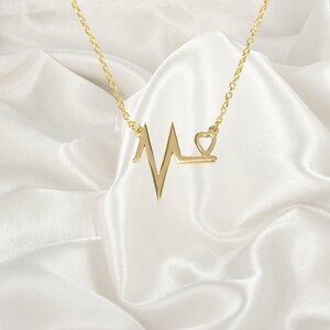 Heartbeat Necklace, Baby Heartbeat Gift, EKG Heartbeat Necklace, Actual Heartbeat Jewelry, Meaningful Gifts, Love Necklace, EKG Pendant