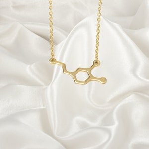 Dopamine Molecule Necklace, Happiness Jewellery, 925 Sterling Silver Necklace, Dopamine Symbol Necklace, Chemistry Gift, Science Jewellery