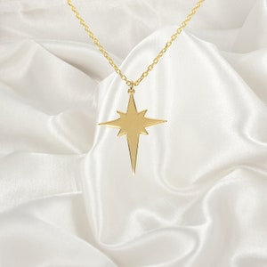 Nordstern Halskette, Polarstern Halskette Gold, 925K Silber Handgemachter Stern Schmuck, Stern Halskette, Beste Freund Geschenke, Geburtstagsgeschenk für Sie