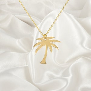Palm Tree Necklace, Sterling Silver Palm Tree Necklace, Tiny Palm Tree Pendant, Summer Charm Necklace, Tropical Jewelry, Beach Necklace