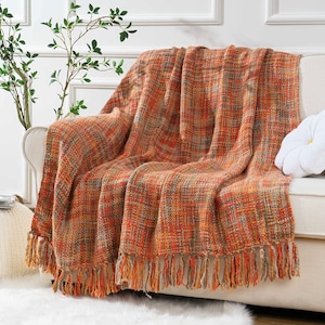 Orange Green Blanket Etsy UK