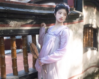 鵝皇 / EHUANG - Hanfu, dynastia Tang, 3-częściowy zestaw, oryginalne wzory Hanfu, wykonane na zamówienie