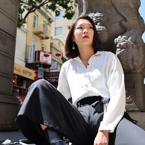 煙光 / YANGUANG / SILUETA - Hanfu, dinastía Ming, conjunto de 2 piezas, diseños originales de Hanfu hechos a medida. Pedido anticipado.