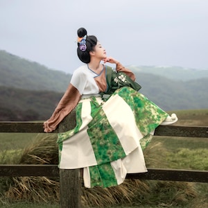 青梅竹馬 / QINGMEIZHUMA / AMIE - Hanfu, dinastía Tang, conjunto de 4 piezas, diseños originales de Hanfu hechos a medida. Pedido anticipado.