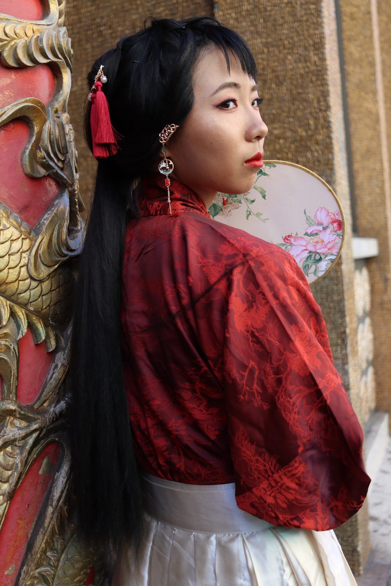 海霞紅 / HAIXIAHONG / AQUARELLE - Hanfu, Song Dynasty, 2-Piece Set, Original Hanfu Designs Made Tailored to Custom Measurement Preorder image 5