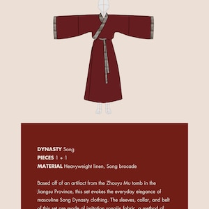 曉風清 / XIAOFENGQING / CARDINAL - Hanfu, dinastia Song, set da 2 pezzi, modelli Hanfu originali realizzati su misura con misure personalizzate. Preordine Full Set