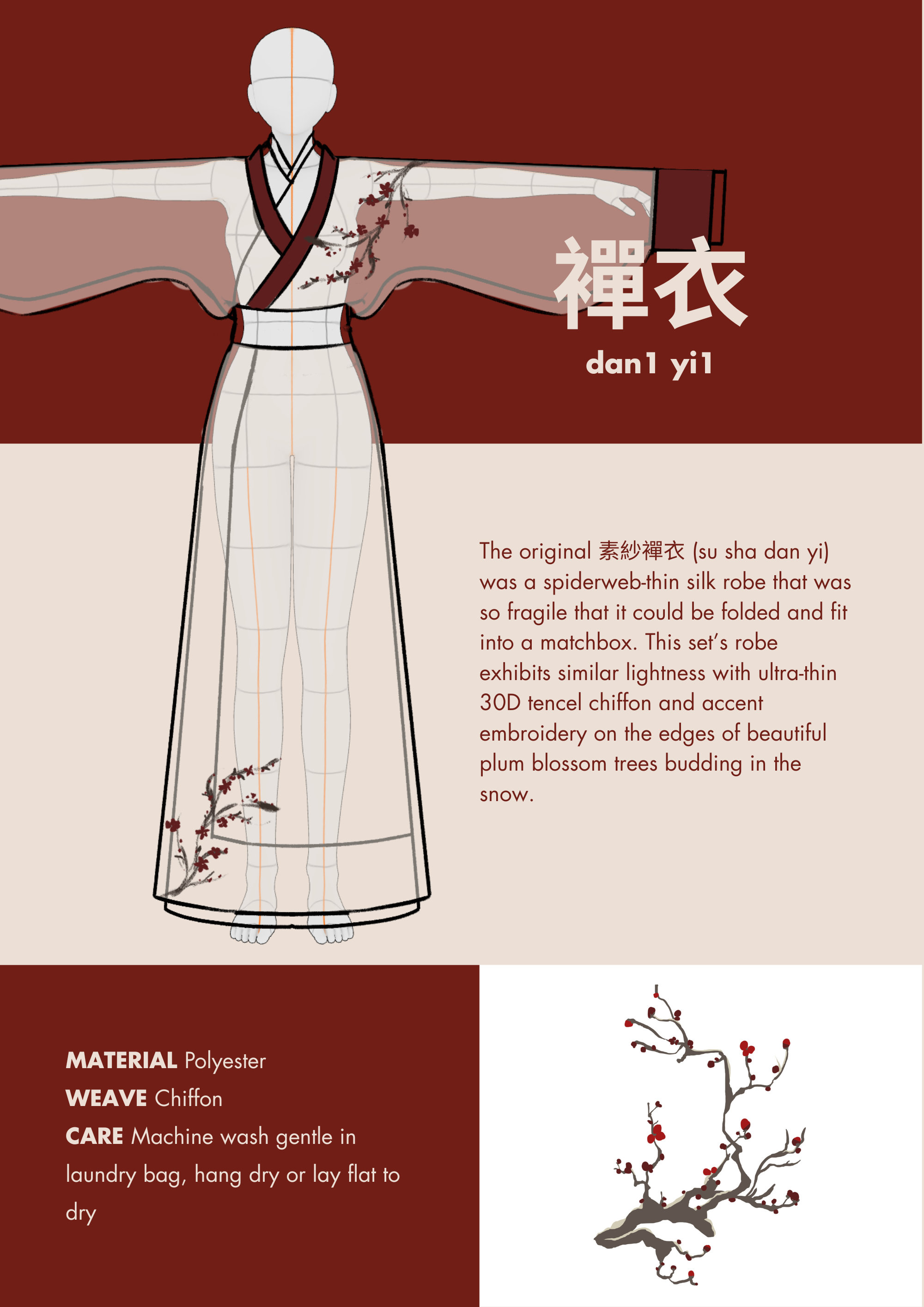 Hanfu Designs 梅花億/MEIHUAYI/WINTERPLUM - Hanfu, Han Dynasty, 4-piece Set, Original ...
