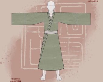 山盟 / SHANMENG / PRECIPICE - Hanfu, Dynastia Song, 2-częściowy zestaw, Oryginalne wzory Hanfu, Wykonane na zamówienie