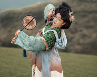 天馬行空 / TIANMAXINGKONG / PEGASUS - Hanfu, dynastia Tang, 5-częściowy zestaw, oryginalne wzory Hanfu wykonane na zamówienie