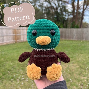 Dewie The Duck Crochet Pattern, Low-Sew Crochet Pattern, Mallard Duck Pattern, Birthday Gift