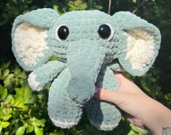 Ellie the Elephant, Crochet Plushie, Crochet Elephant, Crochet Stuffed Animal, Crochet Amigurumi, Baby Shower Gift