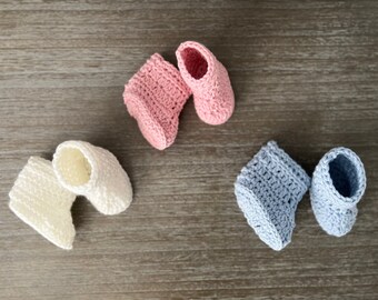 Crochet Baby Booties, Yarn Knot Baby Booties, Baby Shower Gift