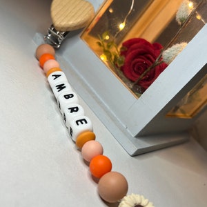 Personalized silicone pacifier clip