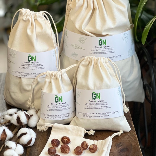 Green+Natural 2023 Organic Natural Soap Nuts Berries/Natural Organic Laundry Detergent/Softener/Natural Shampoo/ All Purpose Cleaner