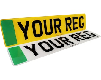 EV Electric Vehicle Number Plates Printed UK Road Legal Standard Reg Mark (PAIR)