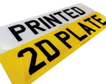 Printed Number Plates: UK Road Legal, MOT Compliant (Pair)