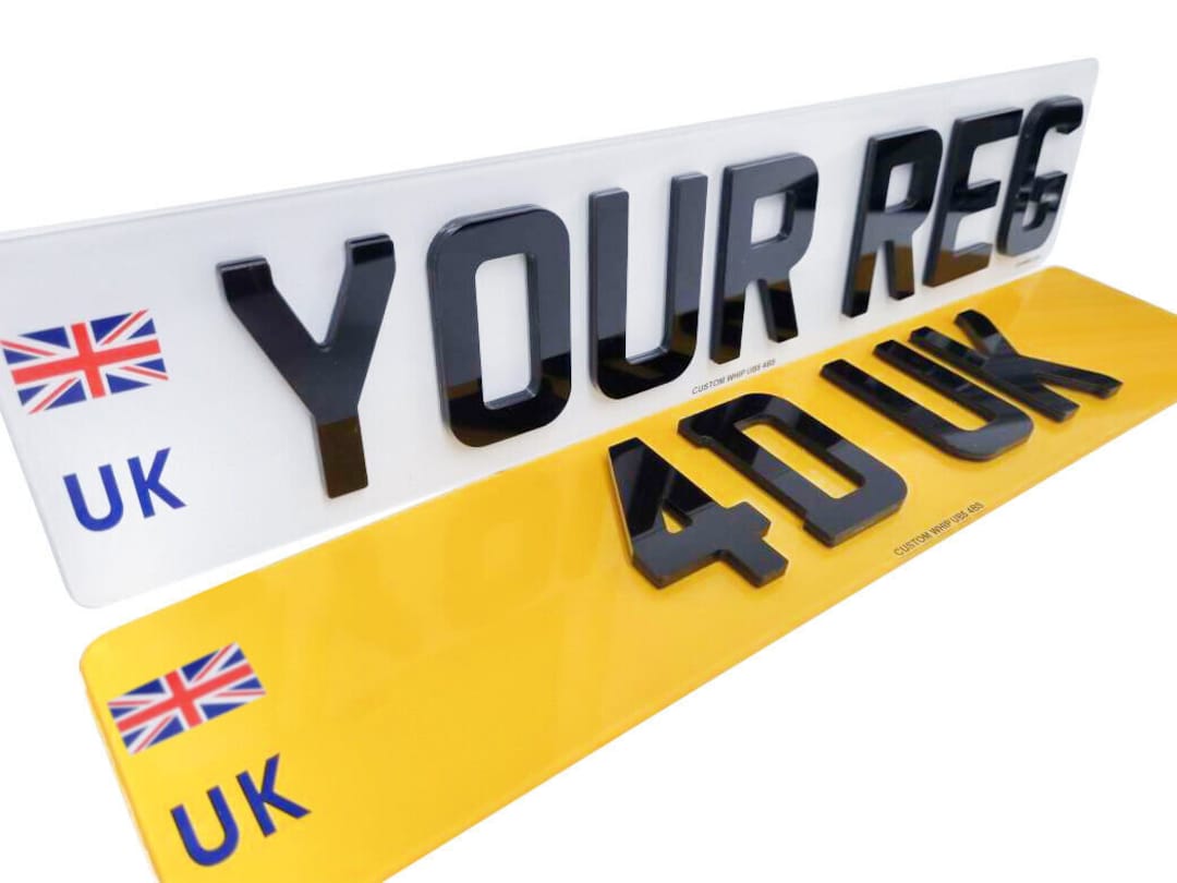 4D Number Plates 6MM UK Car Road Legal Gloss Black Acrylic (pair) - Etsy UK