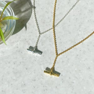 Silver T-bar Necklace, T Bar Necklace, Sterling Silver Necklace, Minimalist Necklace, Stylish Necklace,  T-bar Pendant Necklace, 925