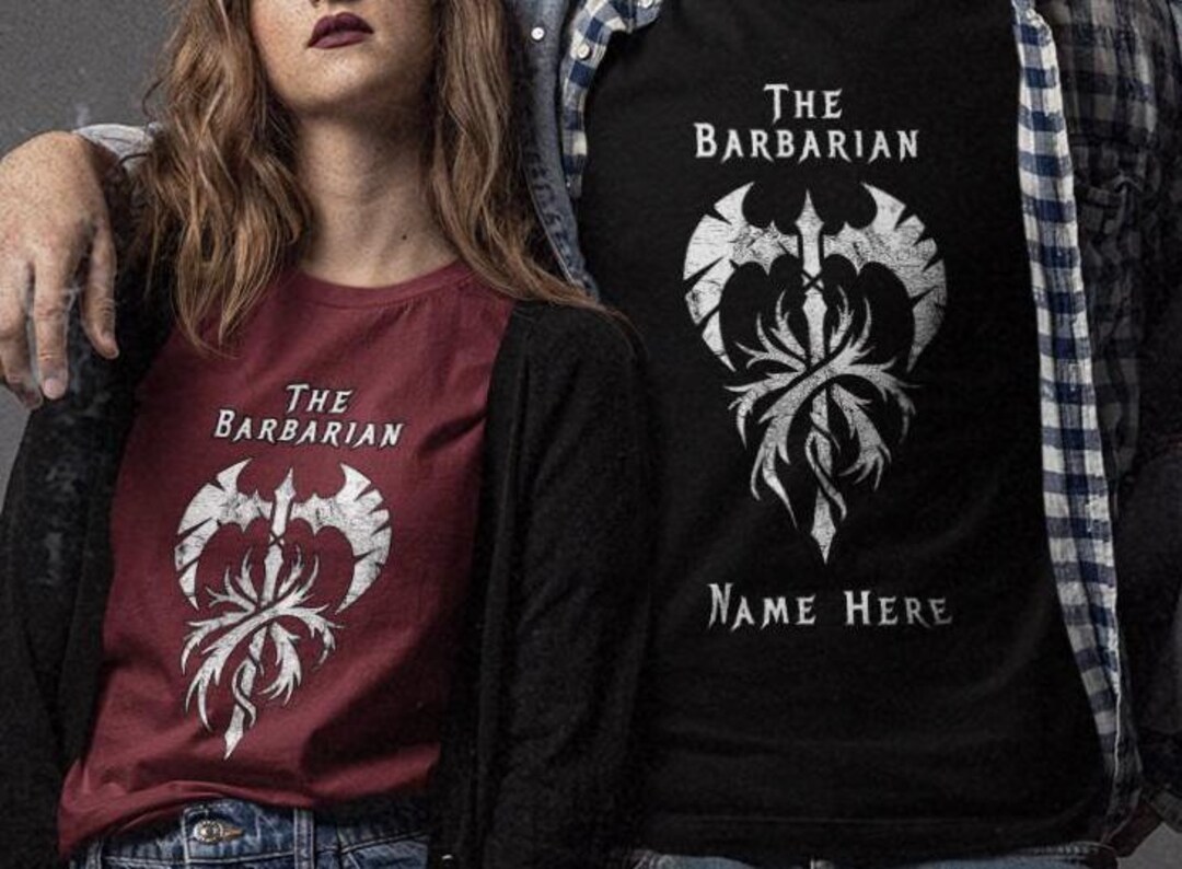 Barbarian Shirt, Grunge Tarot-inspired Roleplaying Class Symbol Tee ...