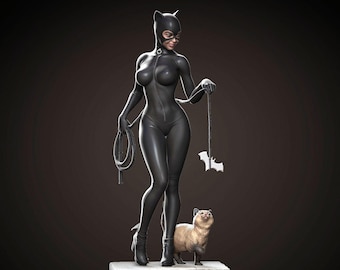 Catwoman Figurine STL File: DC Comics Fan Art (Digital Download)