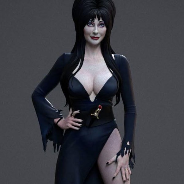 Elvira Miniature Figurine STL File: 3D Printing Fan Art (Digital Download)