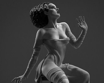 Bride of Frankenstein Figurine STL File: 3D Printing Fan Art (Digital Download)