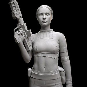 STL 3d printing Padme Amidala Star Wars Natalie Portman figurine miniature fanart collectible character female digital file download woman