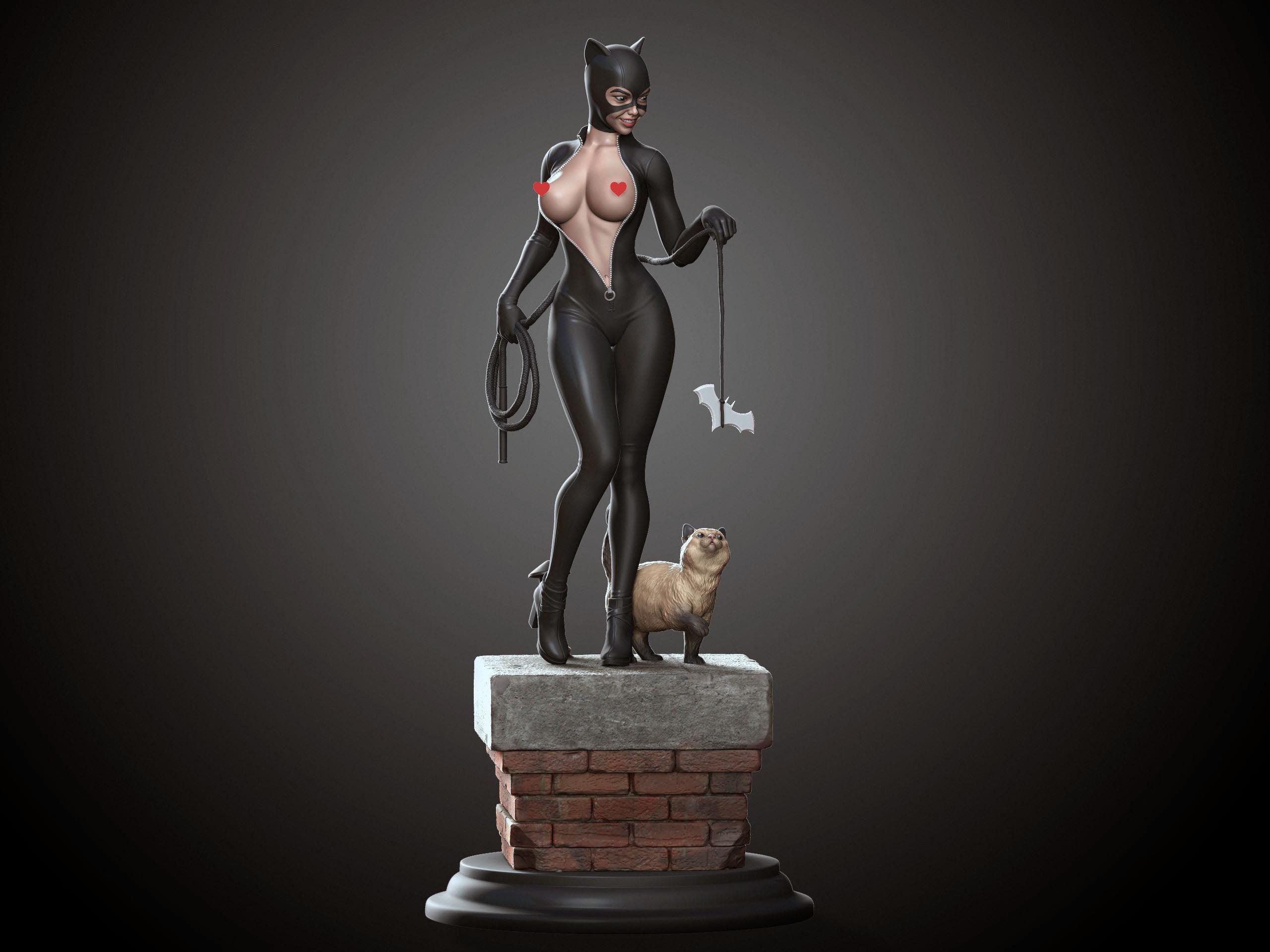 STL 3d printing Catwoman NSFW DC Comics figurine miniature fanart art collectibles character female digital file download woman Marvel