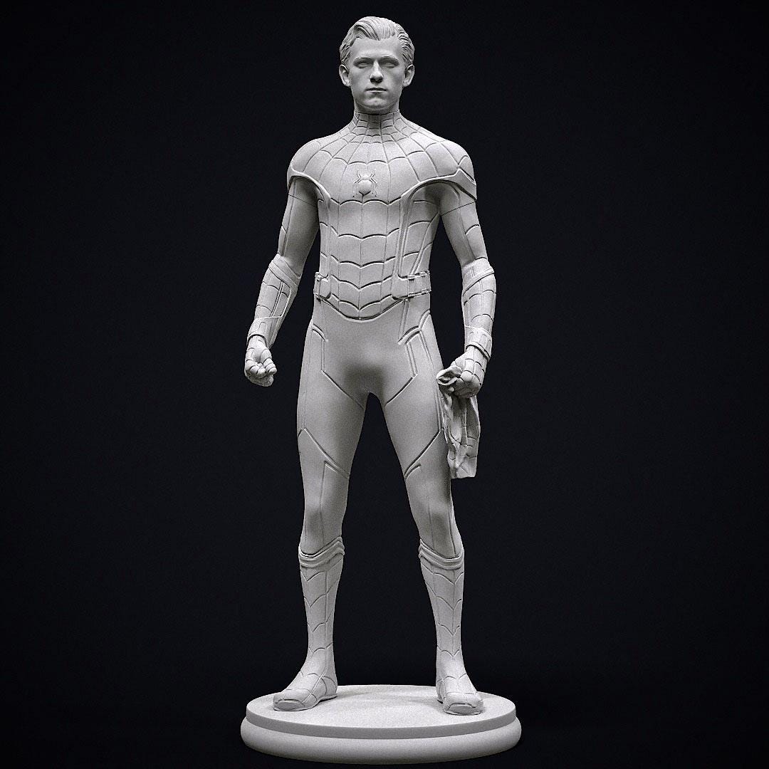 Spiderman Tom Holland STL File: 3D Printing Figurine (digital Download ...