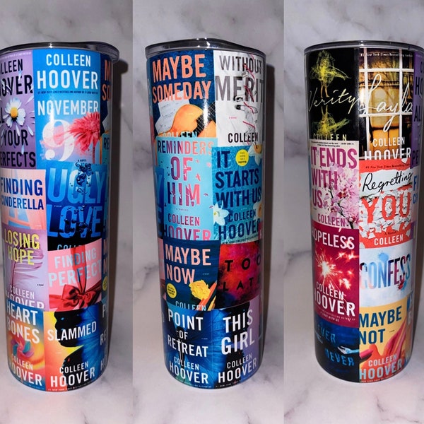 Colleen Hoover books, Colleen Hoover book titles tumbler, book tumbler, CoHo tumbler, CoHo books tumbler, book title tumbler, Colleen Hoover