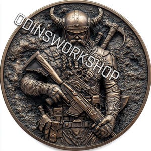 U- Das Söldnerleben, VIKING Münze. 3D Stickdatei, 3D Laserschnittdatei Design edc