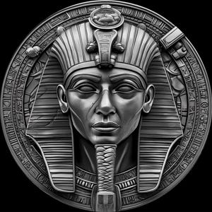 Fichiers de gaufrage 3D PNG 4K U-Dieux égyptiens-LES Pharaons, dessins de gravure laser à fibre, fichier découpé au laser pour carte de profondeur de gravure de pièces de monnaie.