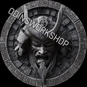 u- The merc life, Samurai ONI 4K STL + PNG 3D-Prägedateien, Faserlaser-Gravurdesigns, Münzgravur-Tiefenkarten-Laserdateidesign