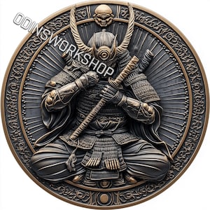 U- A vida merc, Seppuku. Arquivos de relevo 3D, desenhos de gravação a laser de fibra, mapa de profundidade de gravação de moedas, desenho de arquivo de corte a laser. Profundidade de MOEDA
