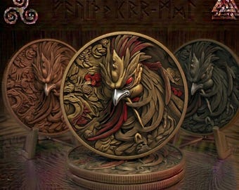 Digital Depth Map for Laser Engraving, 3D Relief PNG File for Challenge Coins, EDC Coin CNC Greyscale Height Map, Custom Coin Design File