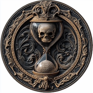 Fichiers de gaufrage 3D pour pièces de monnaie Memento Mori, conceptions de gravure laser à fibre optique, conception de fichiers découpés au laser pour carte de profondeur de gravure de pièces de monnaie. Carte de profondeur EDC