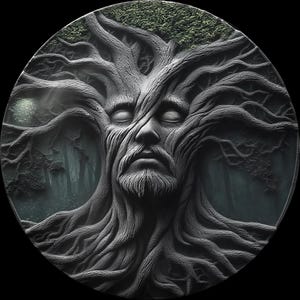 U-Wiąz Dziadka, drzewo świata. Pliki do tłoczenia 3D w rozdzielczości 4k, projekty grawerowania laserowego światłowodowego, projekt mapy głębokości grawerowania monet, plik wycinany laserowo. PNG
