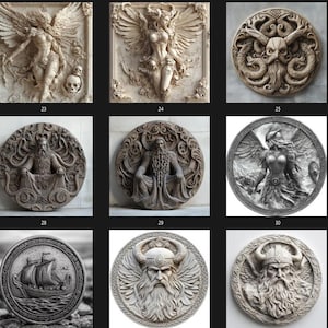 Lot viking ! Fichiers de gaufrage 3D, conceptions de gravure laser à fibre optique, carte de profondeur de gravure de pièces de monnaie, conception de fichier découpé au laser viking. Carte de profondeur EDC