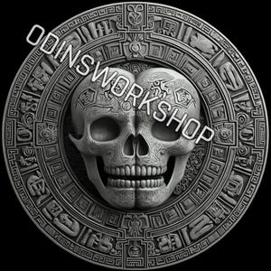 u- Calaveras de azúcar crípticas, archivos de relieve 3D PNG y STL 4K del Día de los Muertos, diseños de grabado láser de fibra, mapa de profundidad de grabado de monedas l
