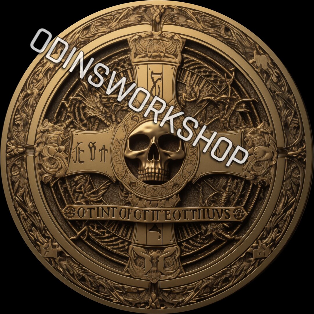 Memento Mori Coin 3D Embossing Design: Fiber Laser Engraving Files - Etsy