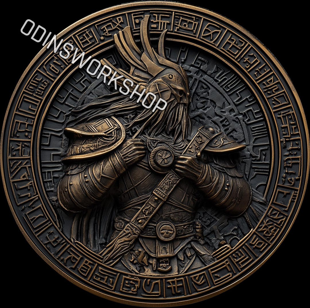 Heimdallr Coin Embossing Design: 3D STL, PNG Files - Etsy