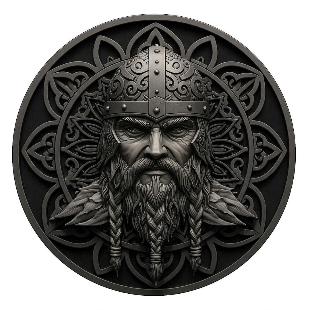 Viking Odin NORSE PNG 3d Embossing Files. Depth Map. Fiber Laser