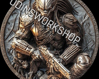 Xenomorph Predator Hybrid Coin: 3D Embossing Laser Design Files
