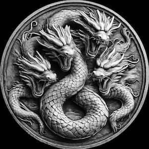 U- Die Hydra 4K PNG 3d Prägedateien, Faserlasergravur Designs, Münzgravur Tiefenkarte Laserschnittdateidesign. EDC Tiefe