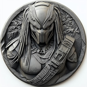 U-ALIENvPREDATOR-BUNDLE PNG. Fichiers de gaufrage 3D pour pièces de monnaie, conceptions de gravure laser à fibre optique, conception de fichiers découpés au laser pour carte de profondeur de gravure de pièces de monnaie.