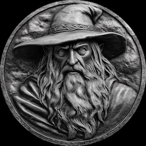 Fichiers de gaufrage 3D PNG U-Wizard 4K, conceptions de gravure laser à fibre optique, conception de fichier découpé au laser pour carte de profondeur de gravure de pièces de monnaie. Profondeur de l'EDC
