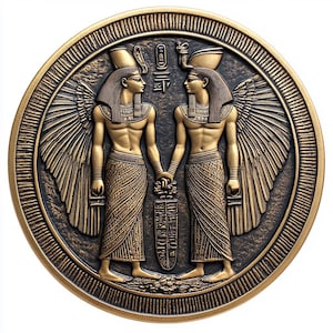 U- Egyptische goden munt 3D-reliëfbestanden, fiberlasergravure-ontwerpen, muntgravure dieptekaart piraten lasergesneden bestandsontwerp. dieptekaart