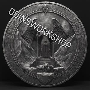 u-Vikings Valhalla Gaurd 4k PNG. Fichiers de gaufrage 3D pour pièces de monnaie, conceptions de gravure laser à fibre optique, conception de fichiers découpés au laser pour carte de profondeur de gravure de pièces de monnaie.